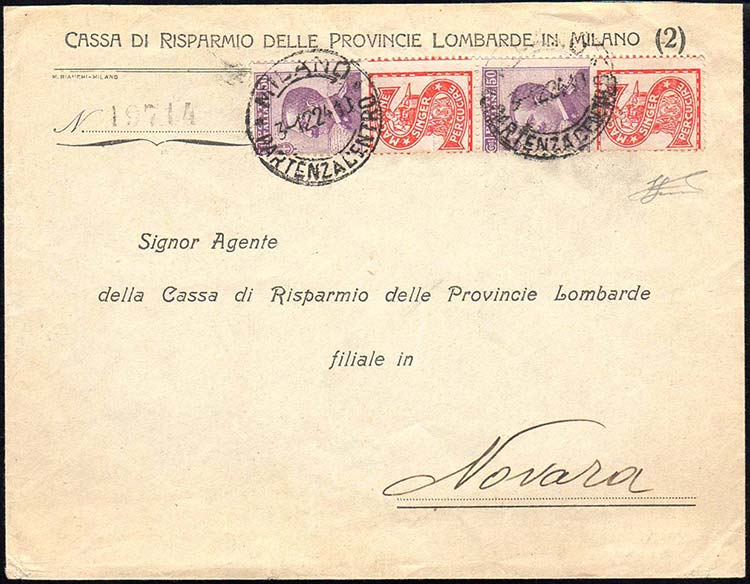 1924 - 50 cent. Singer, ... 