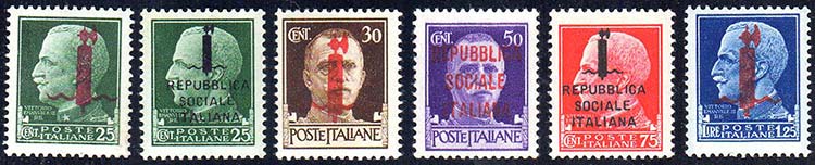 1944 - Soprastampati (490/495), ... 