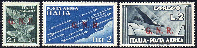 1943 - 25 cent., 2 lire azzurro, 2 ... 