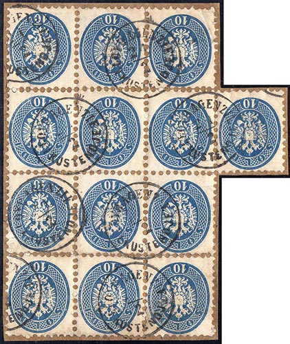 1864 - 10 soldi azzurro, dent. 9 ... 