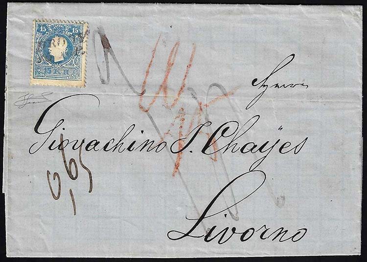1859 - 15 Kr. azzurro, II tipo ... 