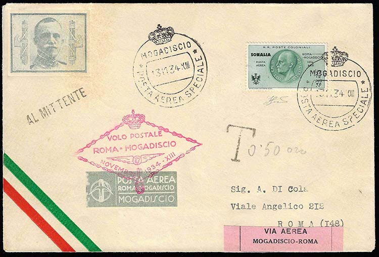 POSTA AEREA 1934 - 25 + 2 lire ... 