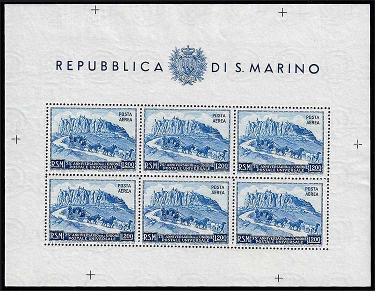 1951 - 200 lire U.P.U. (9), gomma ... 