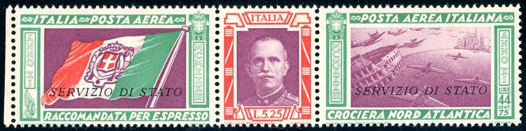 1933 - 5,25 + 44,75 lire trittico ... 
