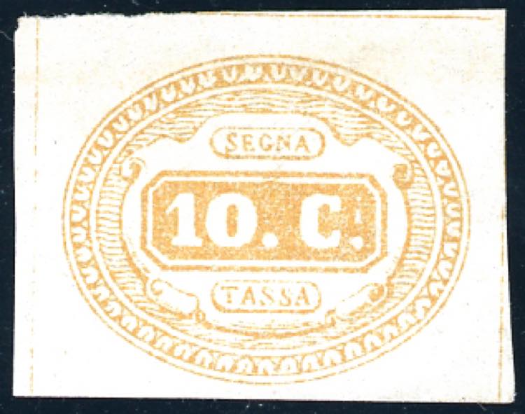 1863 - 10 cent. giallo (1), gomma ... 
