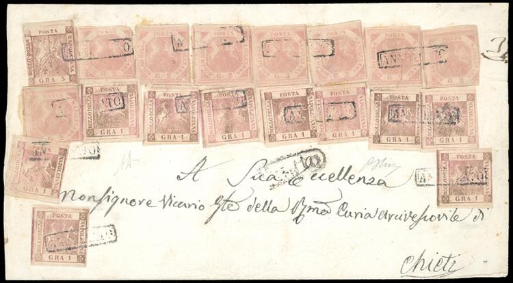 1858 - 1 grano, dieci esemplari ... 