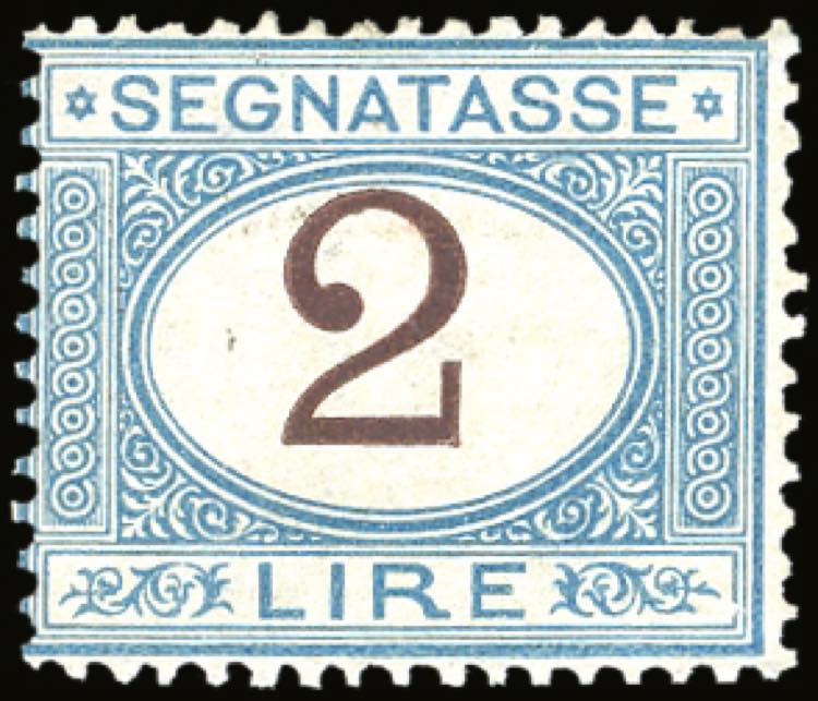 1870 - 2 lire azzurro chiaro e ... 