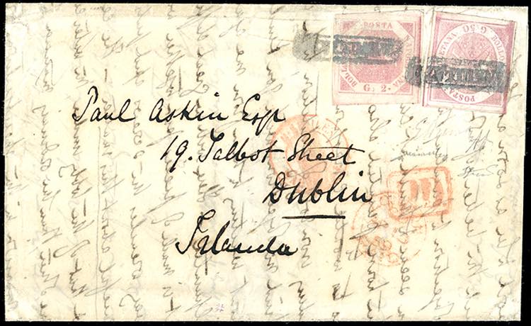 1859 - 50 grana rosa lillaceo, 2 ... 