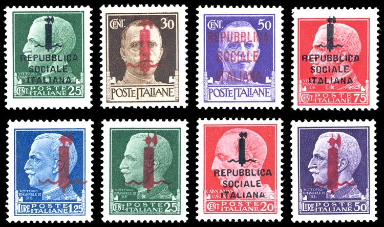 1944 - Soprastampati, 8 valori ... 