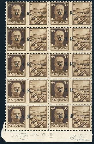 1943 - 30 cent. Marina, blocco di ... 