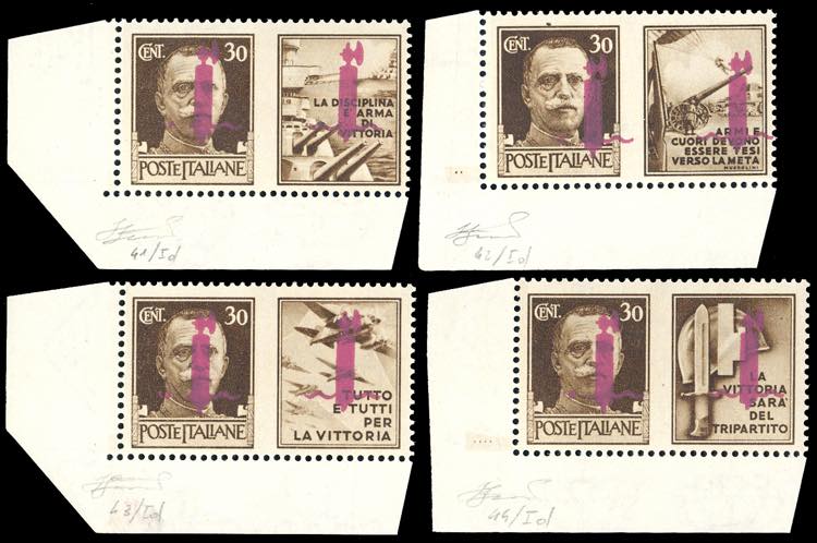 1944 - 30 cent. quattro valori, ... 