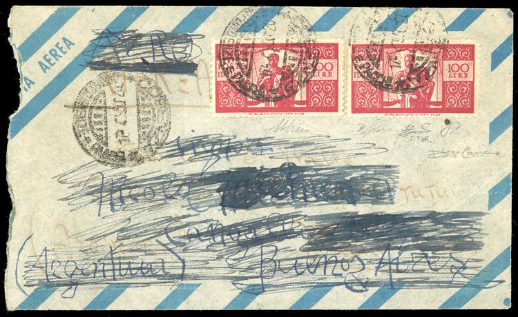 1950 - 100 lire carminio scuro ... 