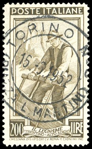 1950 - 200 lire Lavoro, dent. 14 ... 