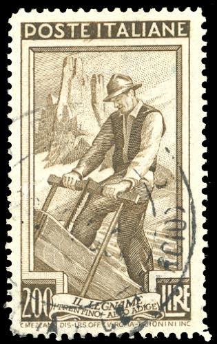 1950 - 200 lire Lavoro, dent. 14 x ... 