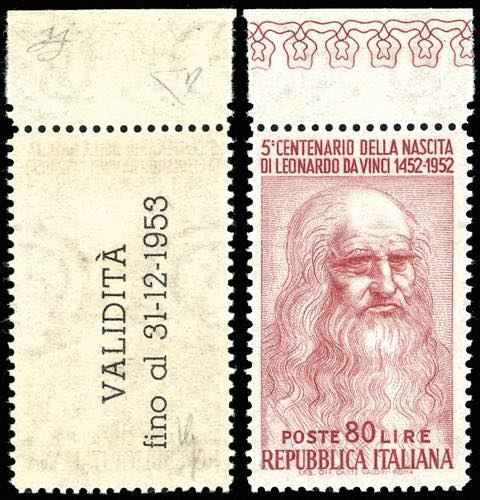 1952 - 80 lire Leonardo, al verso ... 