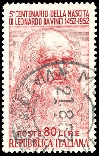 1952 - 80 lire Leonardo, dent. 14 ... 