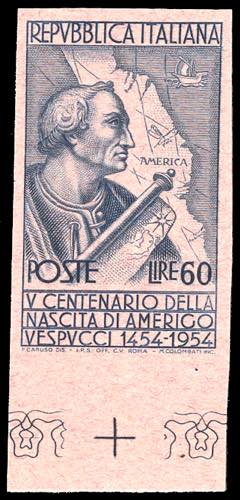 1951 - 60 lire Vespucci, prova di ... 