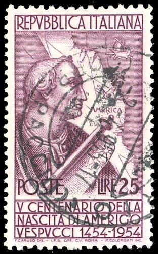 1954 - 25 lire Vespucci, dent. 12 ... 