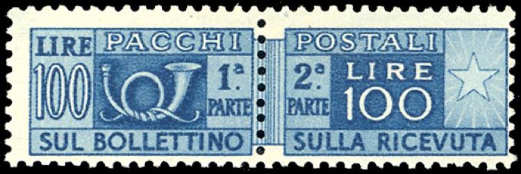 1946 - 100 lire, dent. 13 1/4 x 13 ... 