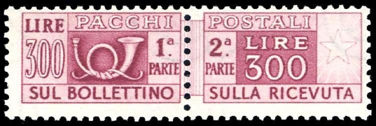 1952 - 300 lire dent. 13 1/4 x 13 ... 