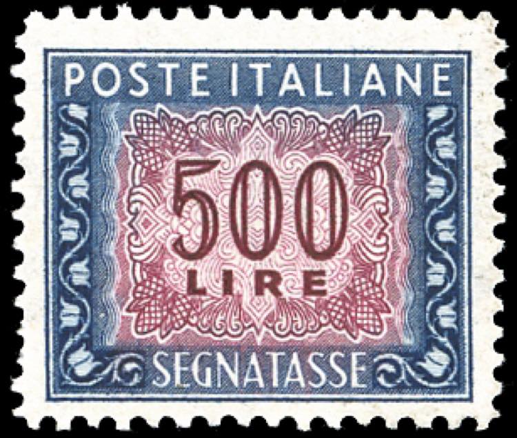 1952 - 500 lire, dent. 13 1/4 x ... 