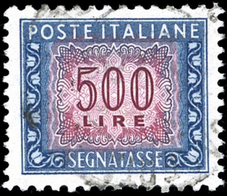 1953 - 500 lire, dent. 11 1/4 x 13 ... 