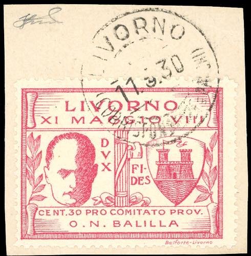 LIVORNO 1930 - 30 cent. Mussolini ... 