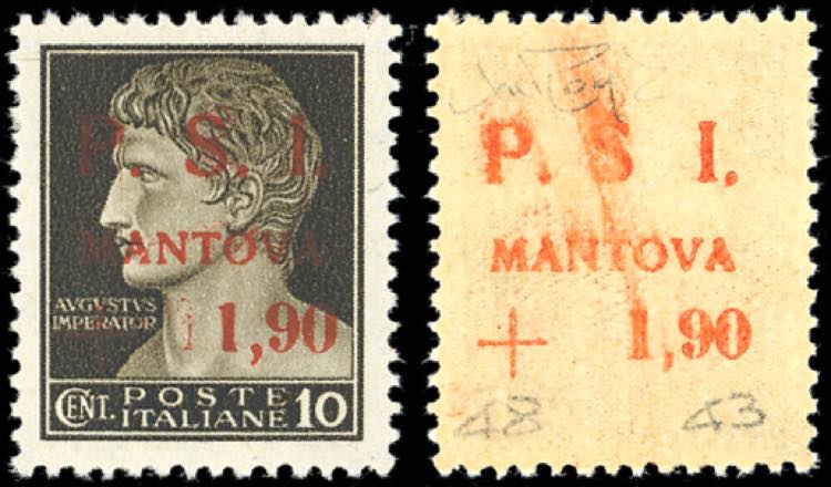MANTOVA 1945 - 1,90 lire su 10 ... 