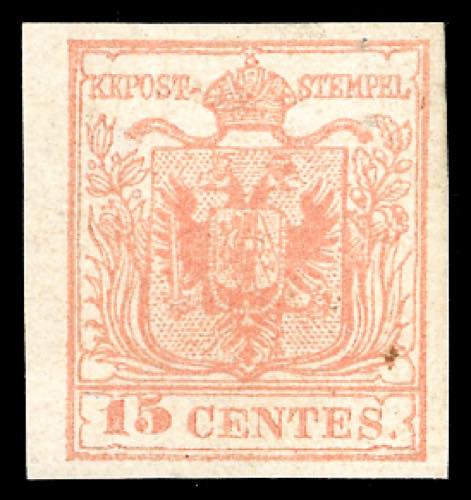 1854 - 15 cent. rosso vermiglio ... 