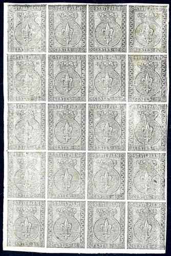 1852 - 10 cent. bianco (2), quarto ... 