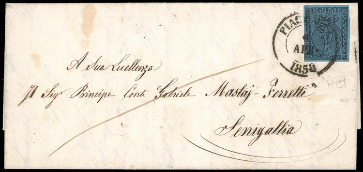 1853 - 40 cent. azzurro (5), ... 