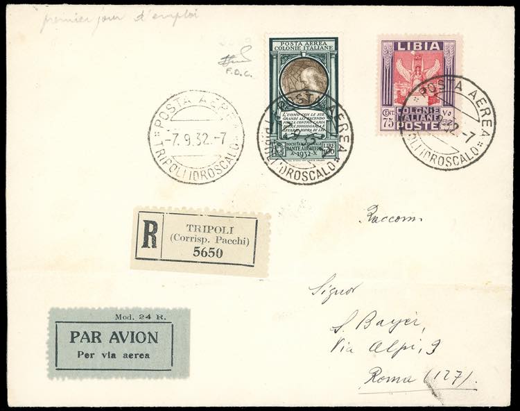 POSTA AEREA 1932 - 100 lire Dante, ... 