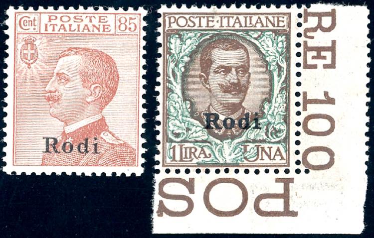 RODI 1922/23 - 85 cent. e 1 lira ... 