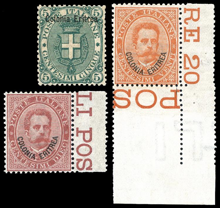 1893 - 5,10 e 20 cent. Umberto ... 