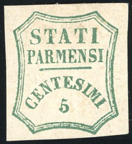 1859 - 5 cent. verde azzurro, I ... 