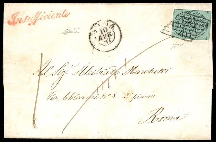 1857 - 1 baj verde giallastro (2), ... 