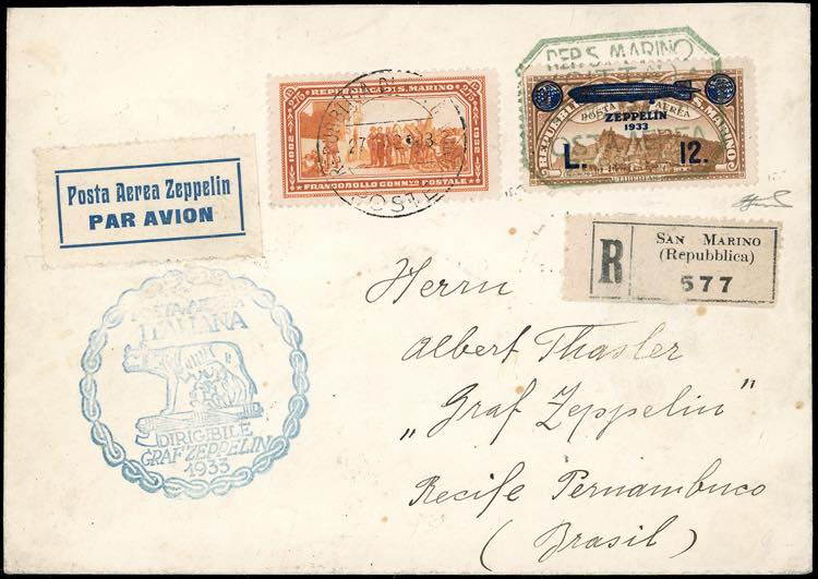 1933 - 12 su 2 lire Zeppelin, 2,75 ... 