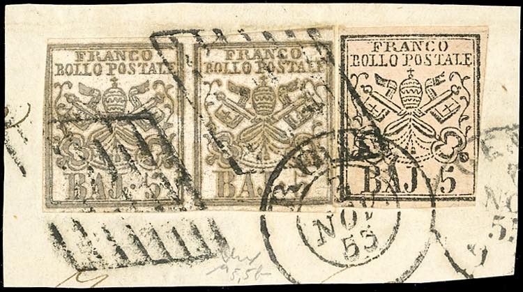 1854 - 5 baj bianco rosaceo, ... 