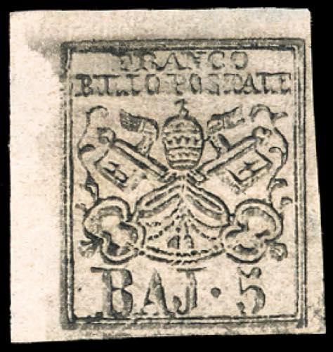 1852 - 5 baj bianco rosaceo, ... 