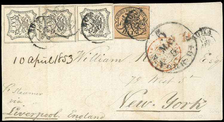 1853 - 8 baj bianco, coppia, piega ... 