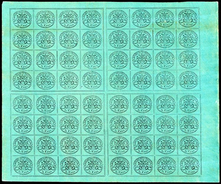 1867 - 5 cent. azzurro verdastro ... 