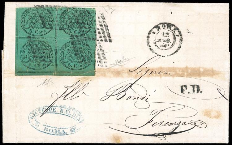 1868 - 5 cent. azzurro verdastro ... 