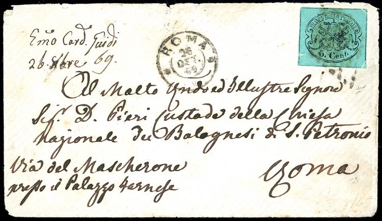 1869 - 5 cent. azzurro verdastro ... 