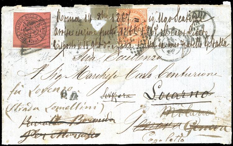 1867 - 20 cent. rosso bruno (17), ... 