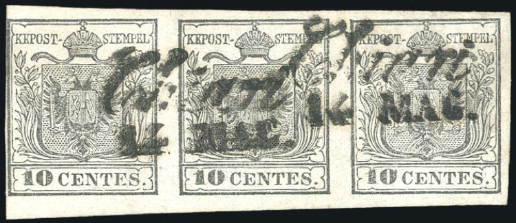 1850 - 10 cent. grigio nero, I ... 