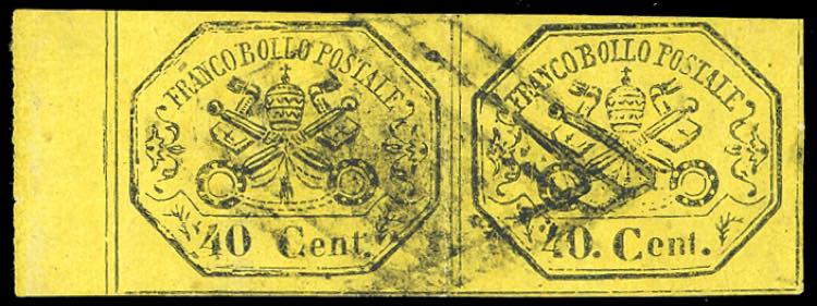 1867 - 40 cent. giallo, coppia ... 