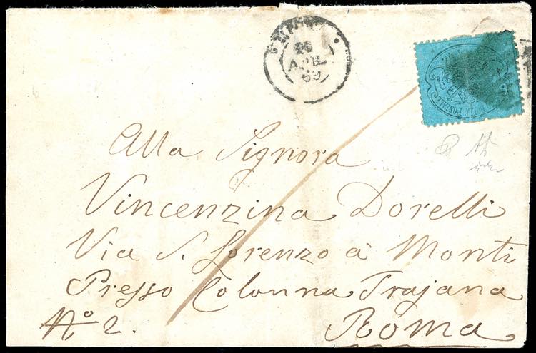 1869 - 5 cent. azzurro chiaro ... 