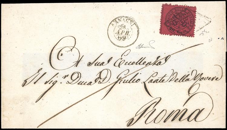 1869 - 20 cent. rosso bruno (27), ... 