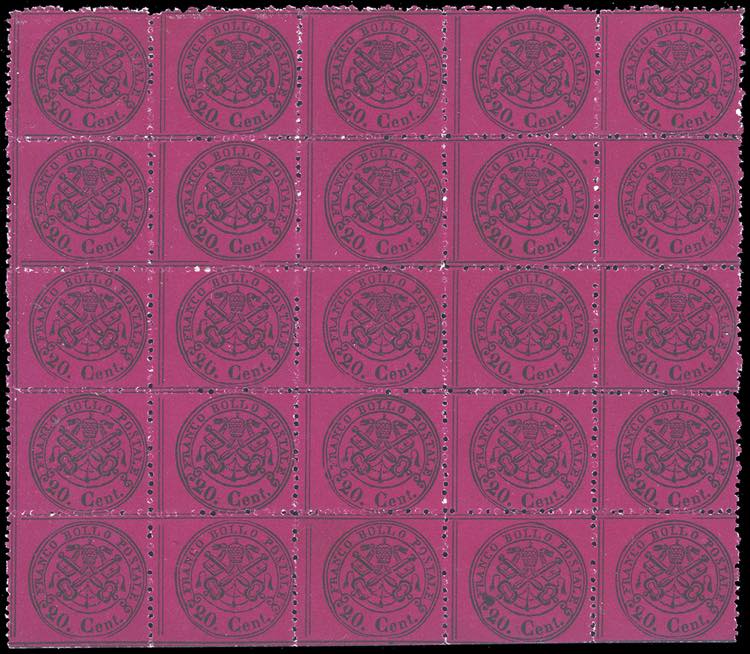 1868 - 20 cent. rubino (28f), ... 