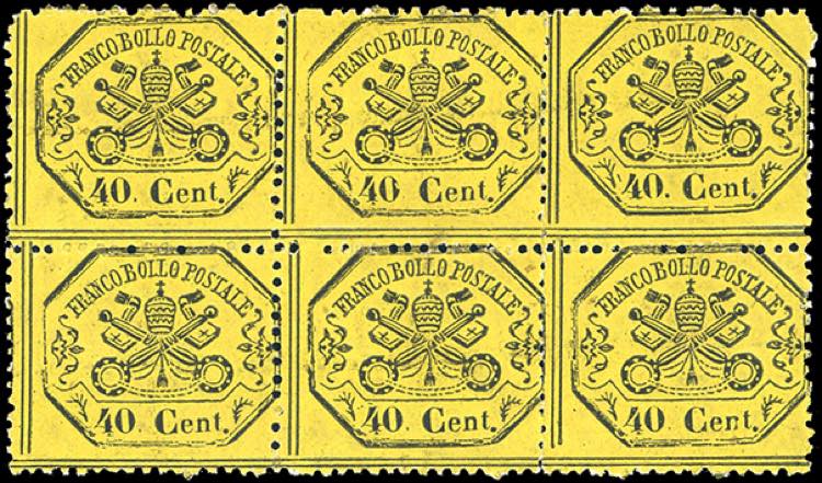 1868 - 40 cent. giallo intenso ... 